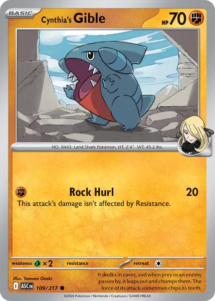 Cynthia's Gible card image