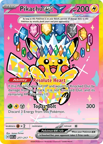 Pikachu ex card image