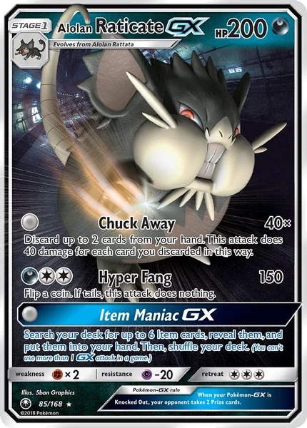 Alolan Raticate GX card image