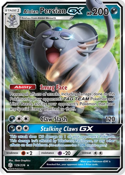Alolan Persian GX card image