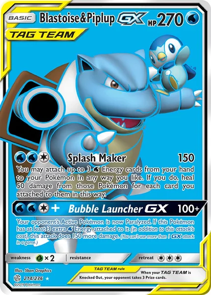 Blastoise & Piplup GX card image
