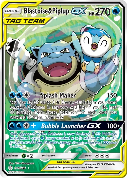 Blastoise & Piplup GX card image