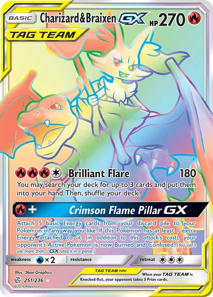 Charizard & Braixen GX card image
