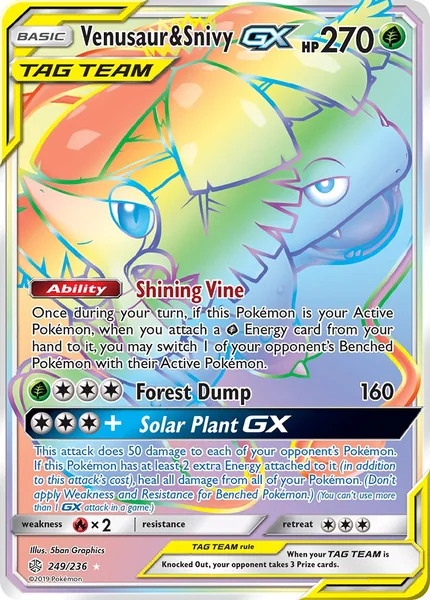 Venusaur & Snivy GX card image
