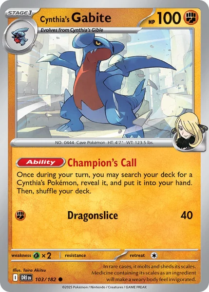 Cynthia's Gabite card image