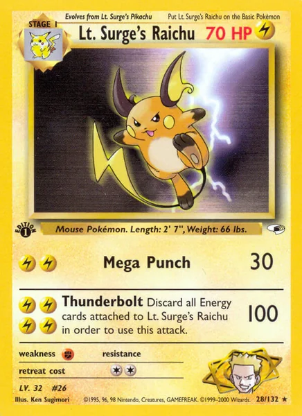 Lt. Surge's Raichu card image