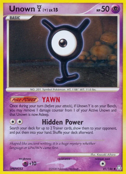 Unown Y card image