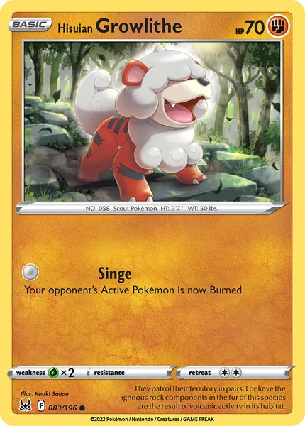 Hisuian Growlithe card image