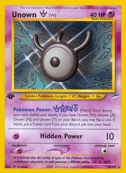 Unown W card image
