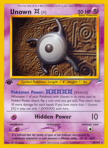Unown X card image