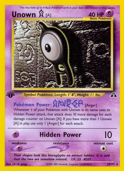 Unown A card image