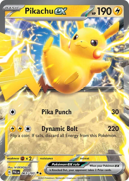 Pikachu ex card image
