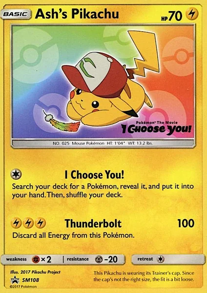 Ash's Pikachu card image