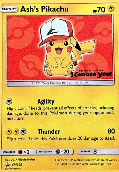 Ash's Pikachu card image