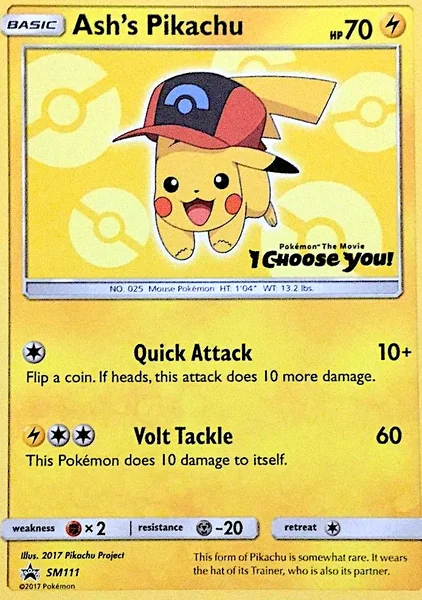 Ash's Pikachu card image