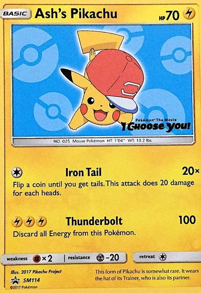 Ash's Pikachu card image