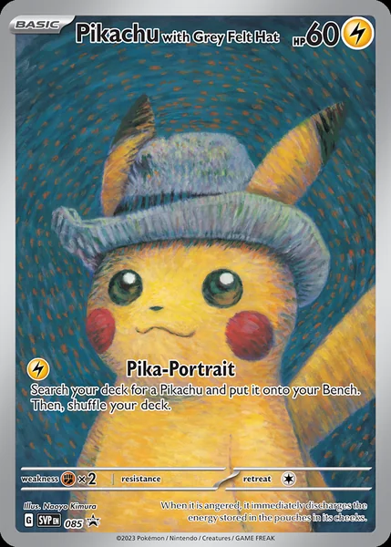 Pikachu with Grey Felt Hat card image