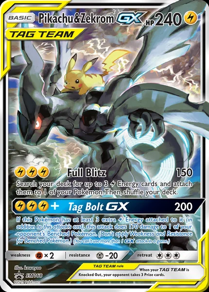 Pikachu & Zekrom GX card image