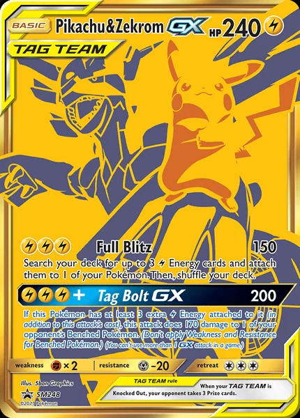 Pikachu & Zekrom GX card image