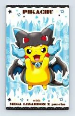 Poncho Wearing Pikachu Mega Charizard X Business Card card image