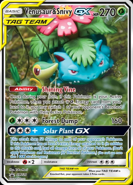 Venusaur & Snivy GX card image