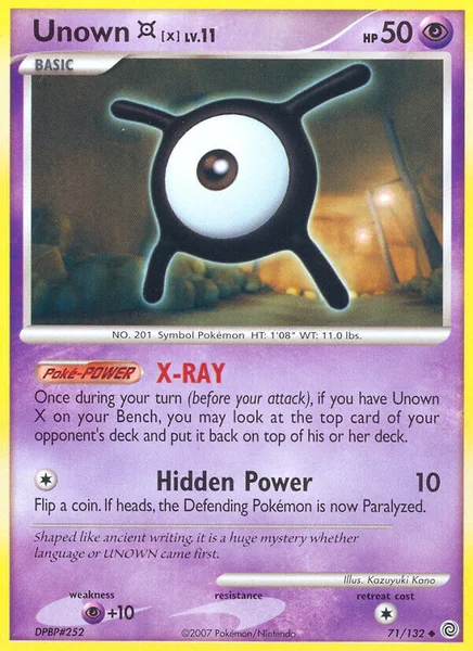 Unown X card image