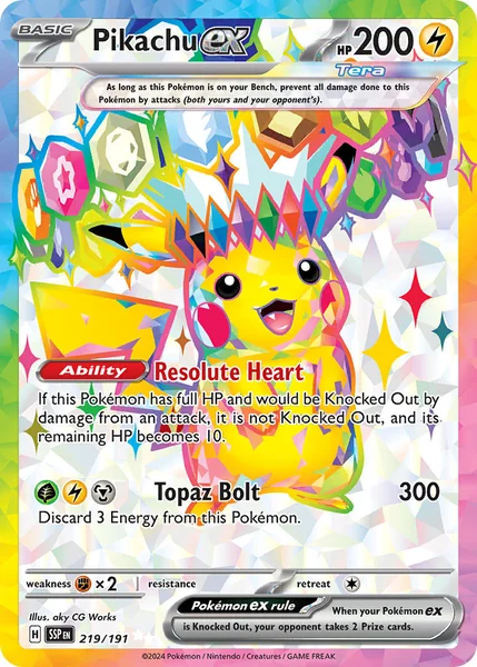 Pikachu ex card image