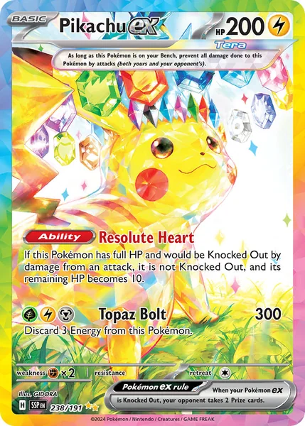 Pikachu ex card image