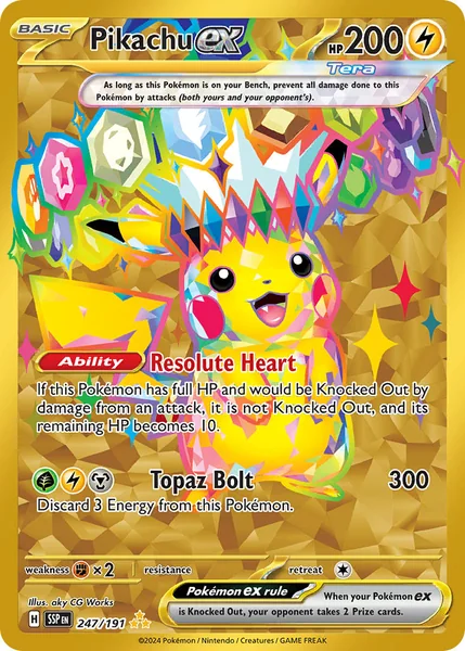 Pikachu ex card image