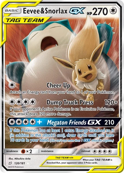 Eevee & Snorlax GX card image