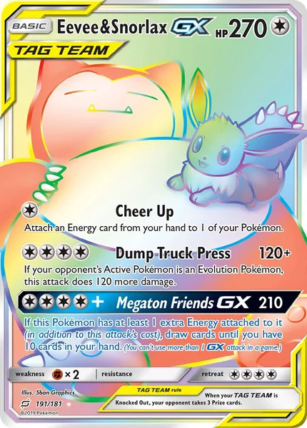 Eevee & Snorlax GX card image