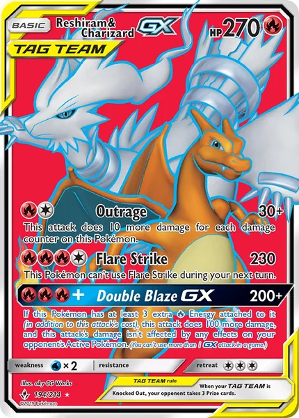 Reshiram & Charizard GX card image