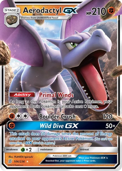 Aerodactyl GX card image
