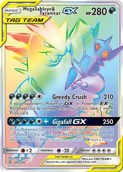 Mega Sableye & Tyranitar GX card image