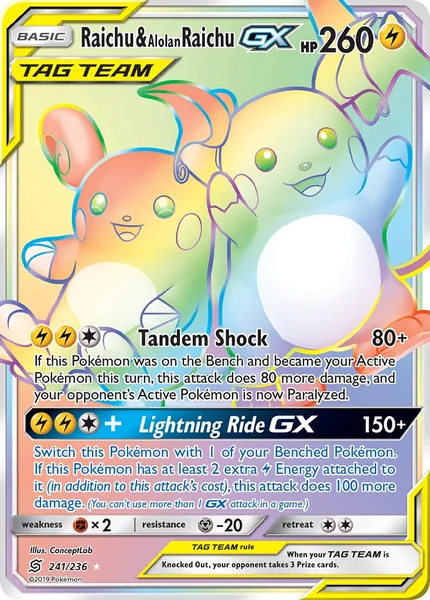 Raichu & Alolan Raichu GX card image