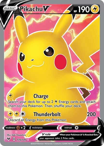 Pikachu V card image